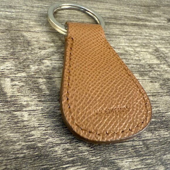 Vintage Dooney & Bourke Brown/Tan Leather Duck Key Fob Ring - Picture 3 of 4